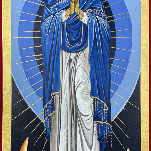 The Immaculate Conception, 20" x 40", Acrylic with 24k Gold Leaf on Plywood
